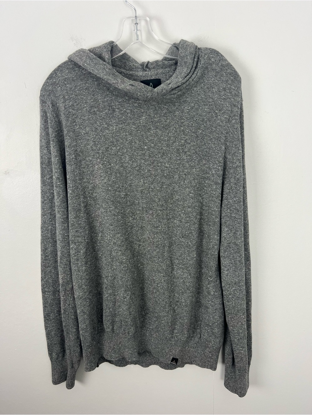 Prana Organic Cotton Men's Gray Hooded Knit Pullover